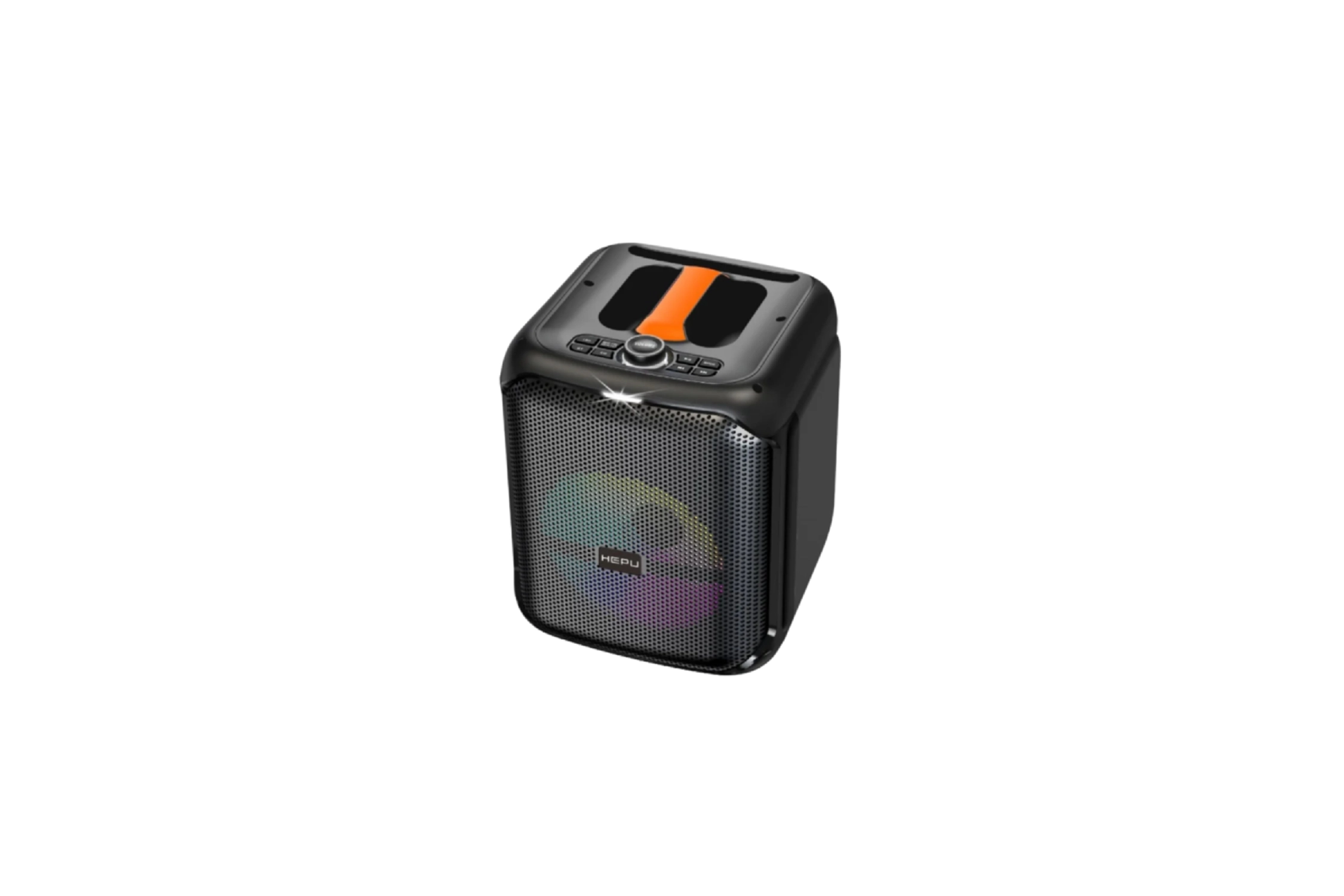 HEPU HP-975 Partybox Hoparlör – 15W Güç, 8” Woofer, RGB Işık Efektleri, Kablosuz Mikrofonlu, Taşınabilir Tasarım