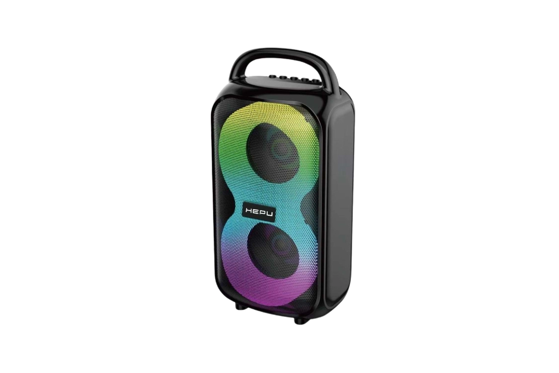 HEPU HP-983 Taşınabilir Bluetooth Hoparlör – 2×3” Hoparlör, 6W Güç, RGB Işık, TWS Destekli