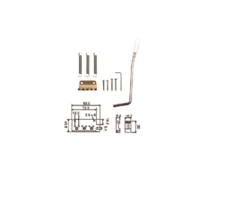 ELEKTRO TREMOLO KÖPRÜ+KOL SET KROM DR.PARTS (4 VİD