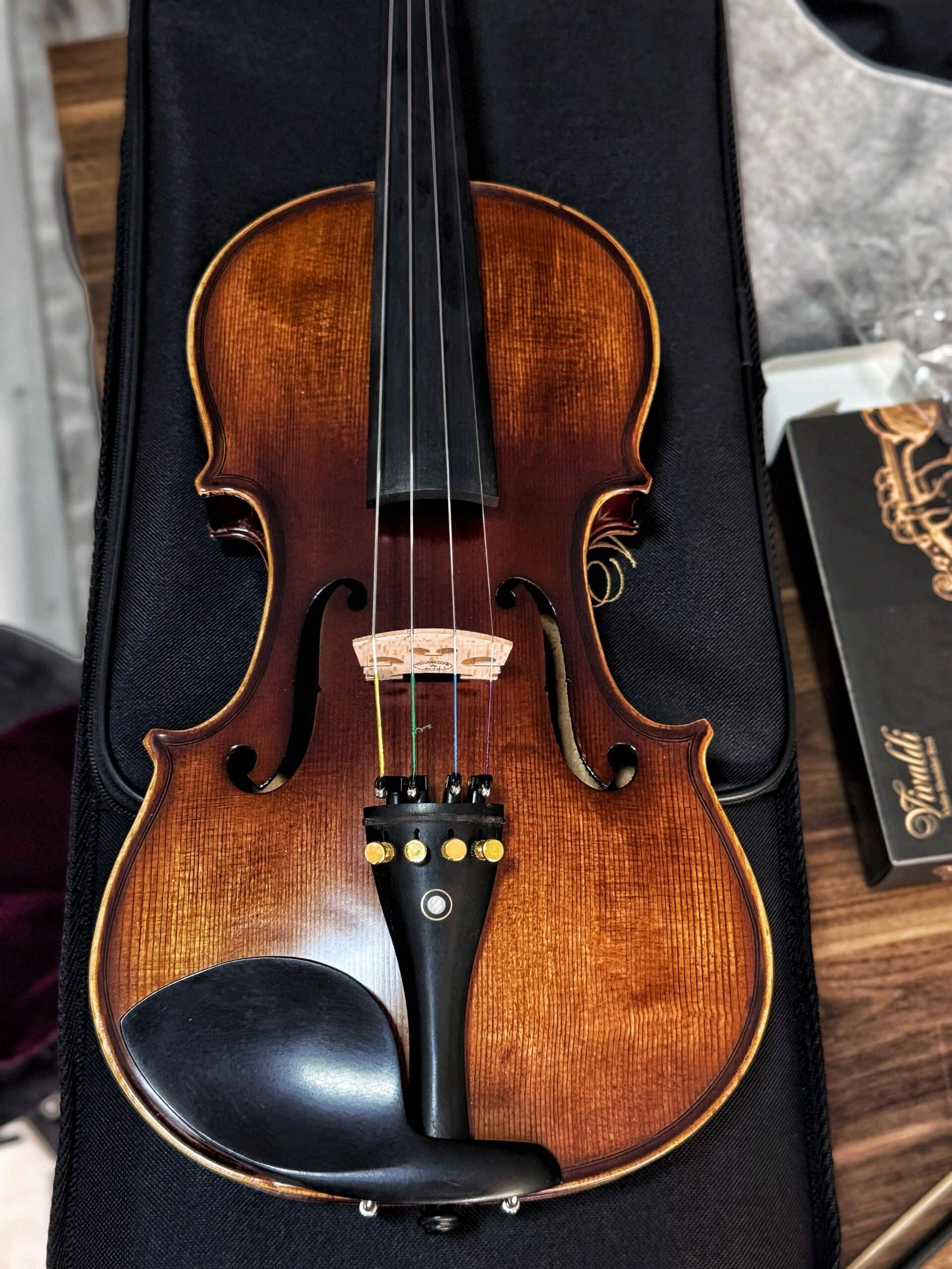 Vivaldi VL-904A 4/4 Abanoz Aksamlı Tam Boy Keman 
