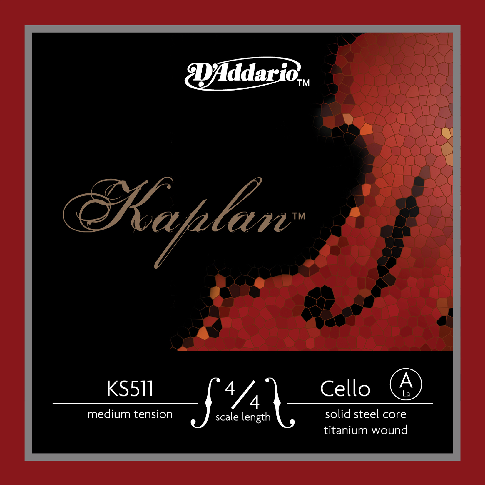 CELLO TEK TEL, KAPLAN, 4/4 SCALE, MEDIUM TENSION,