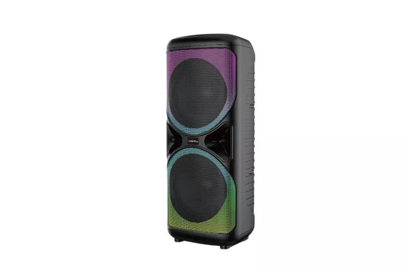 HEPU HP-985 Partybox Bluetooth Hoparlör – 2×6.5” Hoparlör, 20W Güç, RGB Işık, TWS Destekli