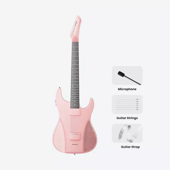 Aeroband Dijital Gitar Full Set Pembe