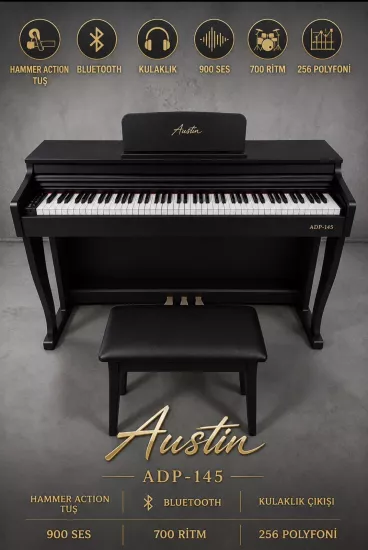 AUSTIN ADP-145 Çekiç Aksiyonlu Dijital Piyano 